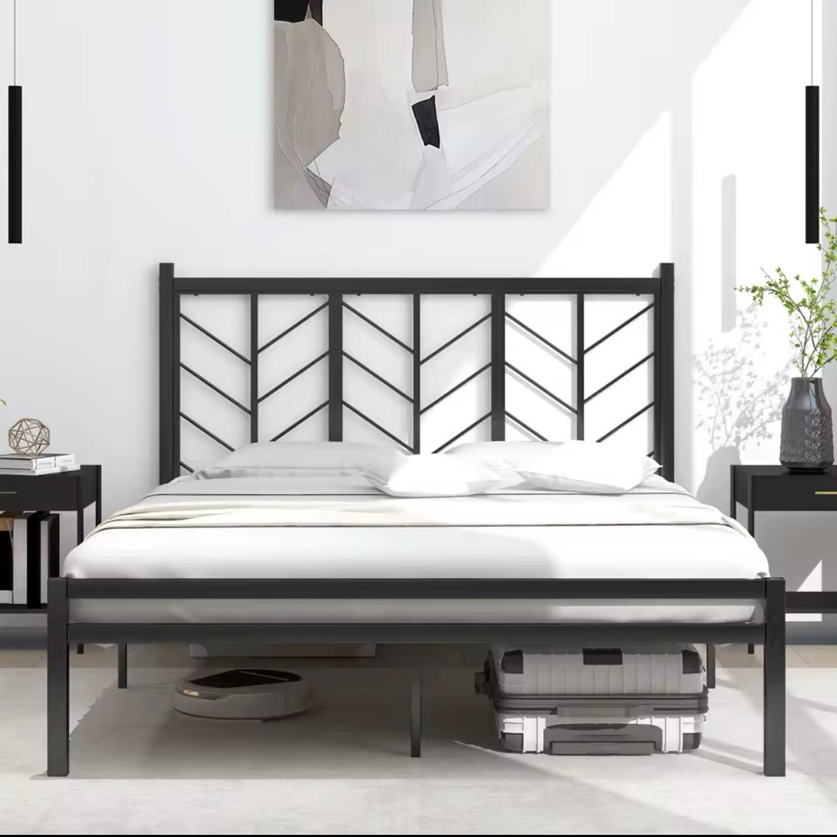 Herringbone Metal Bed Frame