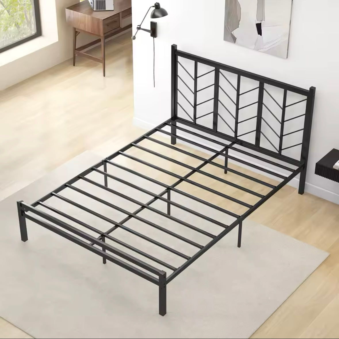 Herringbone Metal Bed Frame